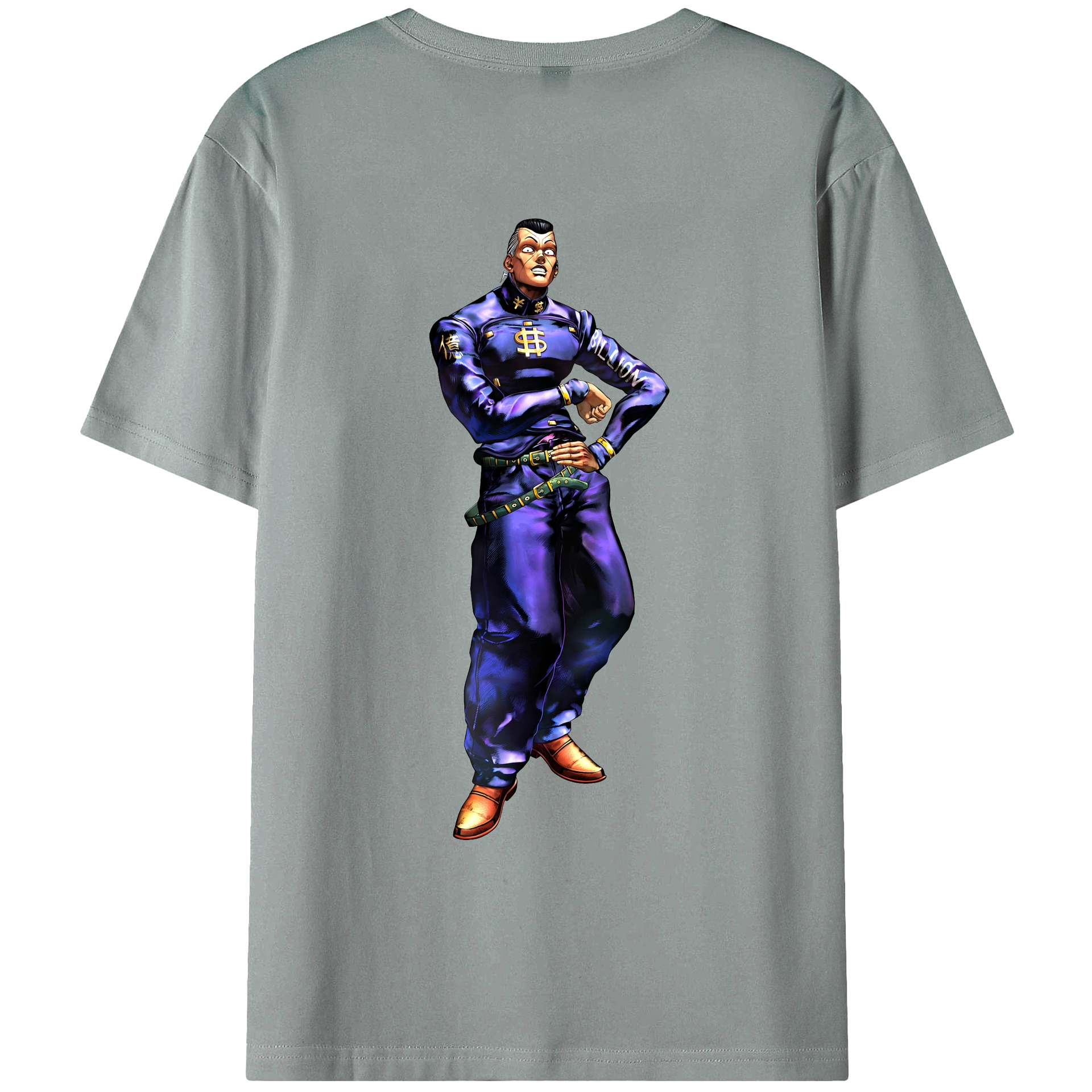（画像用） ジョジョの奇妙な冒険 虹村億泰 にじむら おくやす JoJo's Bizarre Adventure Nijimura Okuyasu 綿100％ メンズ半袖Tシャツ（バックプリント） 通気性